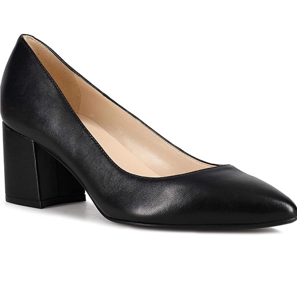 Nine West Womens Issa Black Block Sandals Heels Shoes size